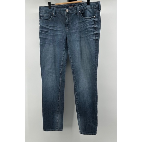 Seven7 Denim - Seven7 Women Size 16 Blue Jeans Denim Skinny Fit Medium Wash Classic Fall Winter